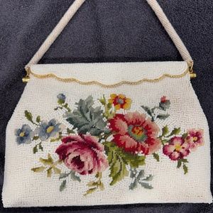 Antique Beaded Floral Purse